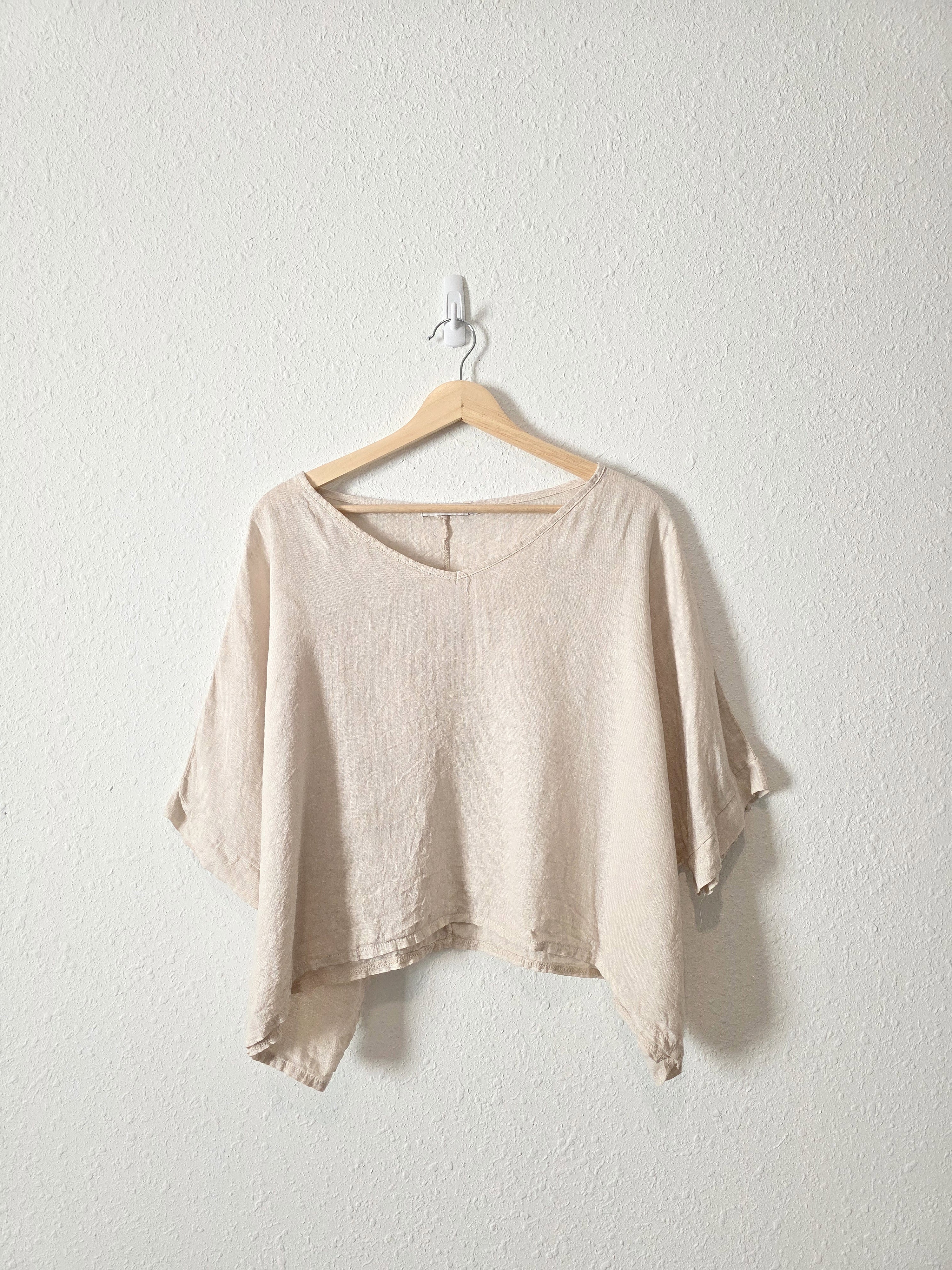 Neutral Oversized Linen Top (S)