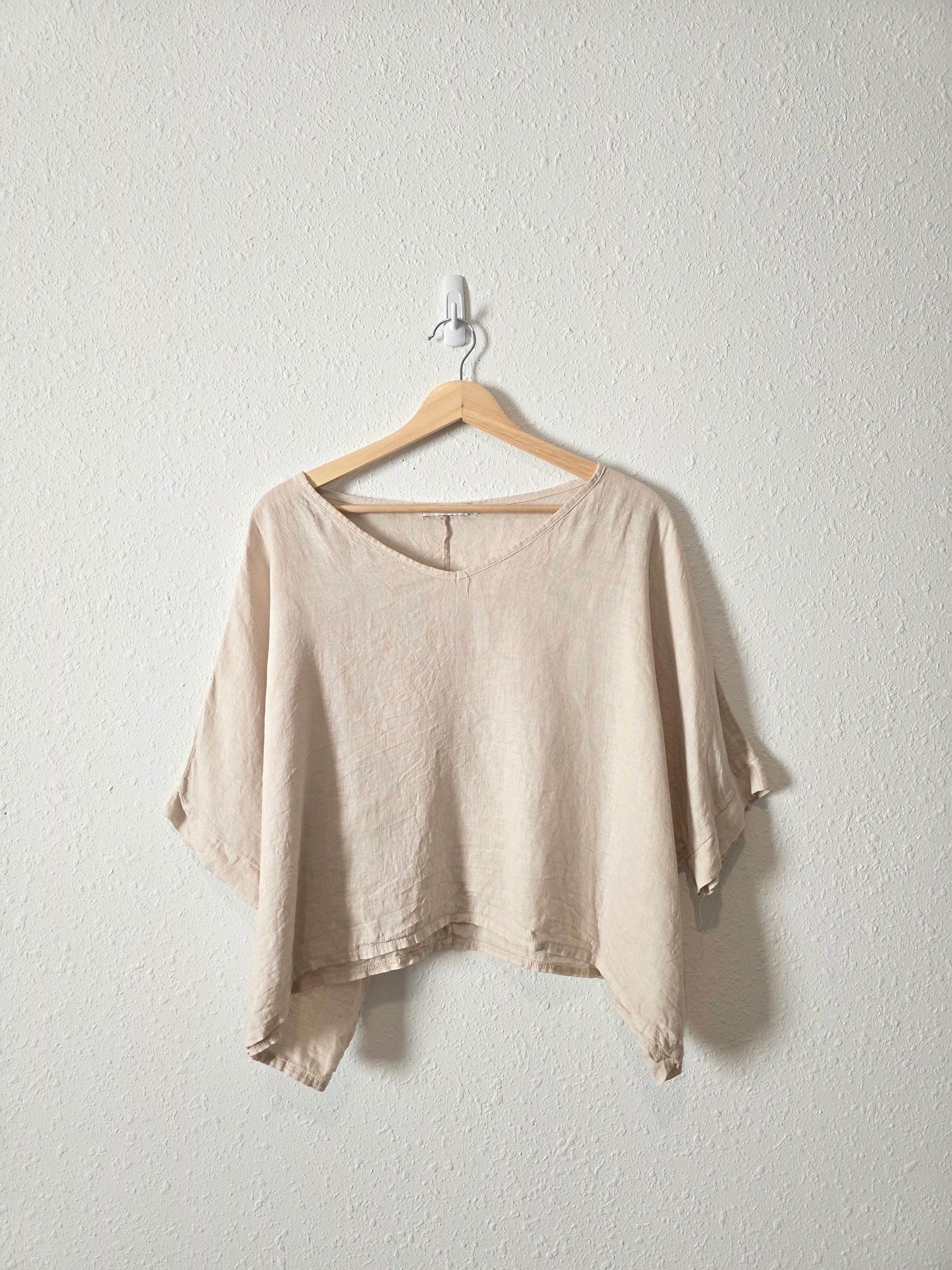 Neutral Oversized Linen Top (S)