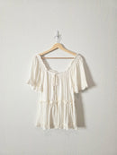 NEW Square Neck Peasant Blouse (S)