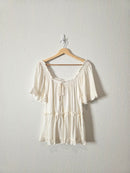 NEW Square Neck Peasant Blouse (S)