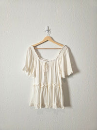 NEW Square Neck Peasant Blouse (S)