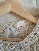 Crochet Knit Puff Sleeve Top (S)