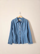 Madewell Denim Pleated Button Up (M)
