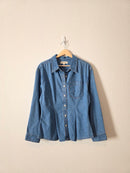 Madewell Denim Pleated Button Up (M)
