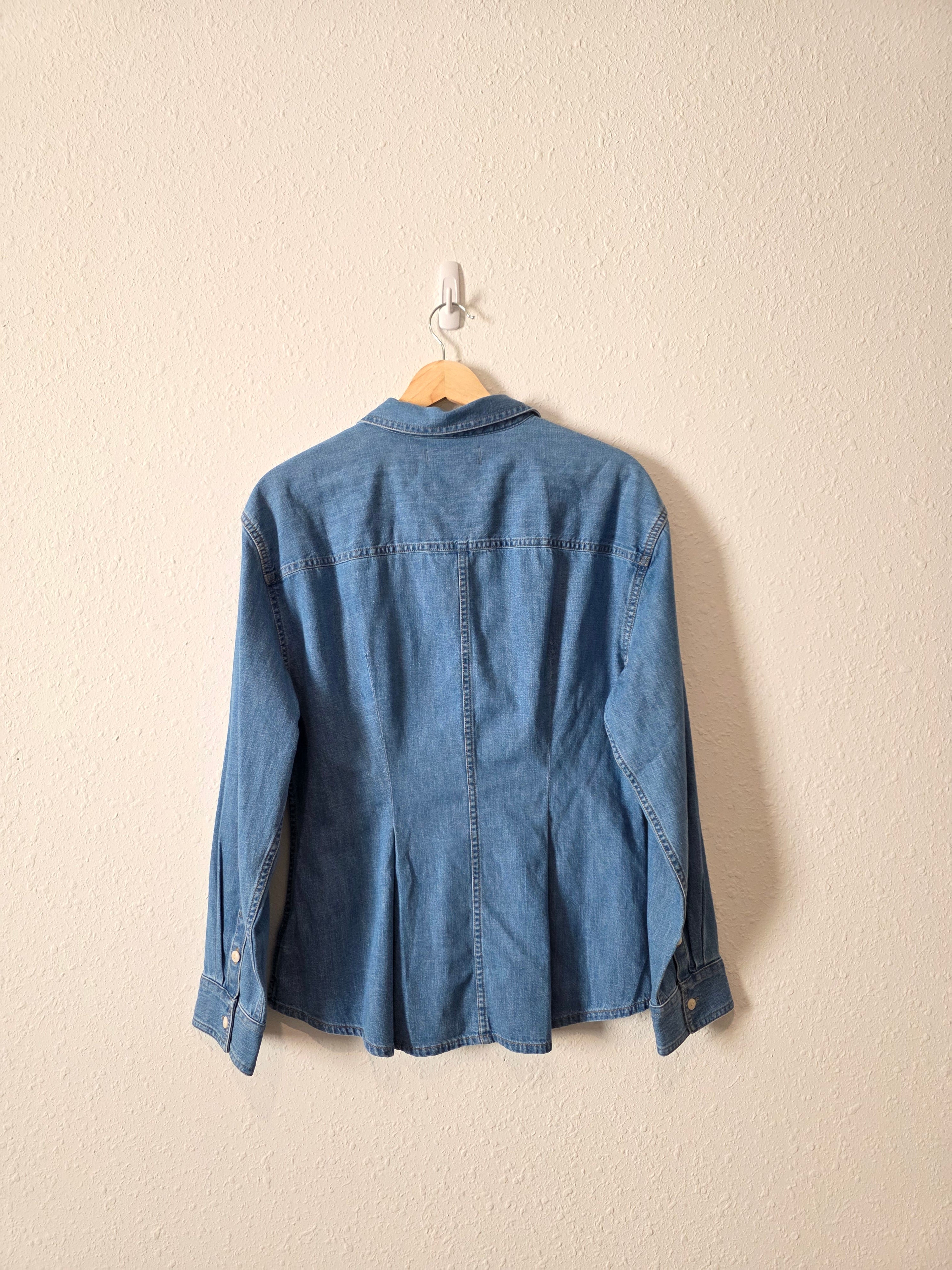 Madewell Denim Pleated Button Up (M)