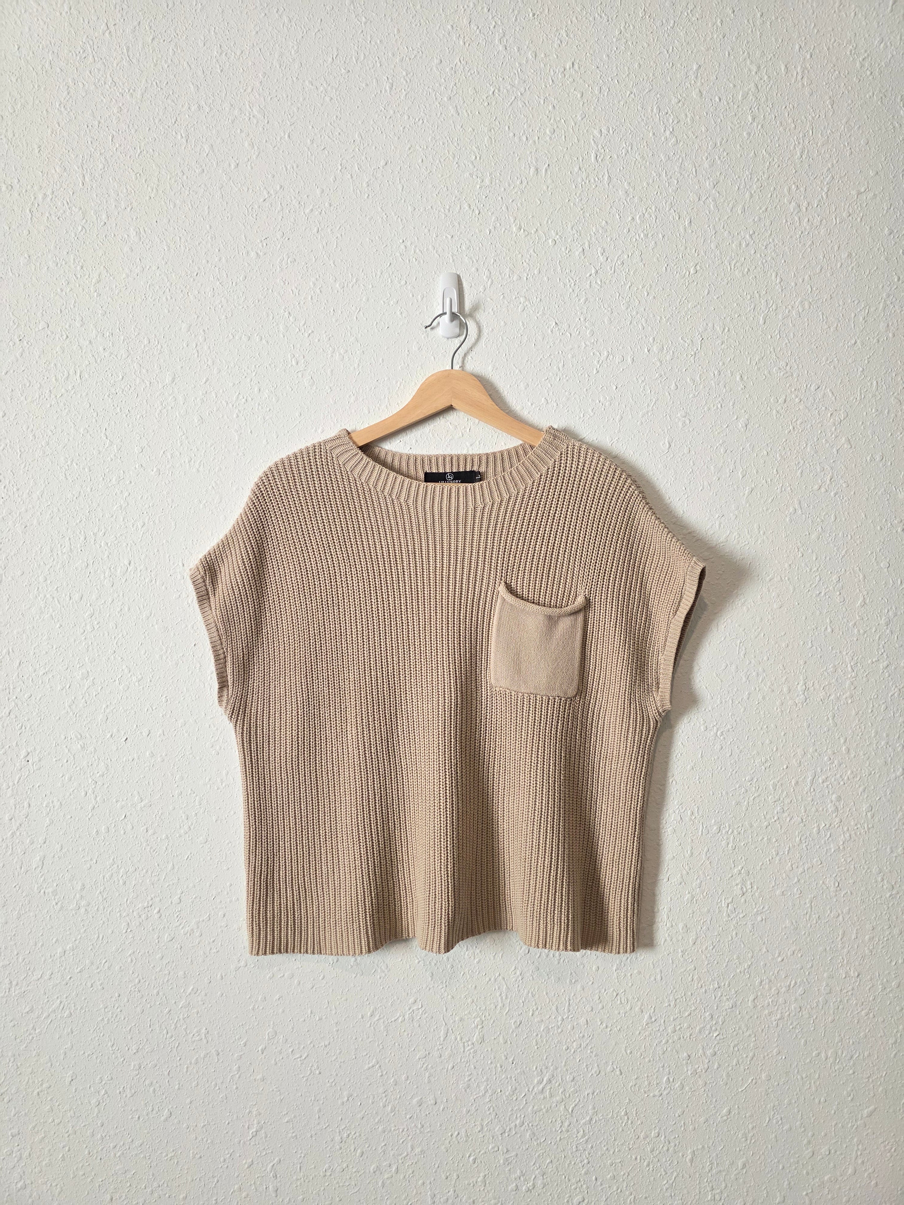 Neutral Boxy Knit Top (L)