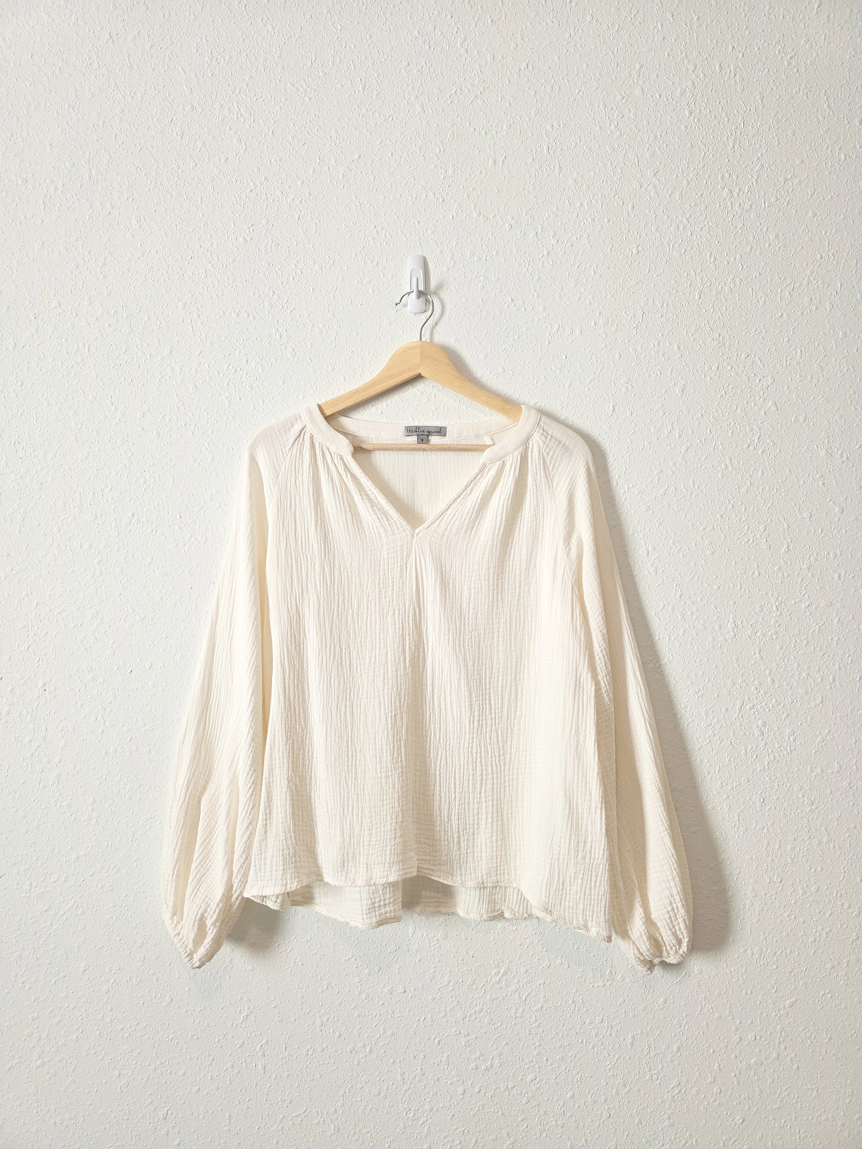 Cream Cotton Gauze Top (S)