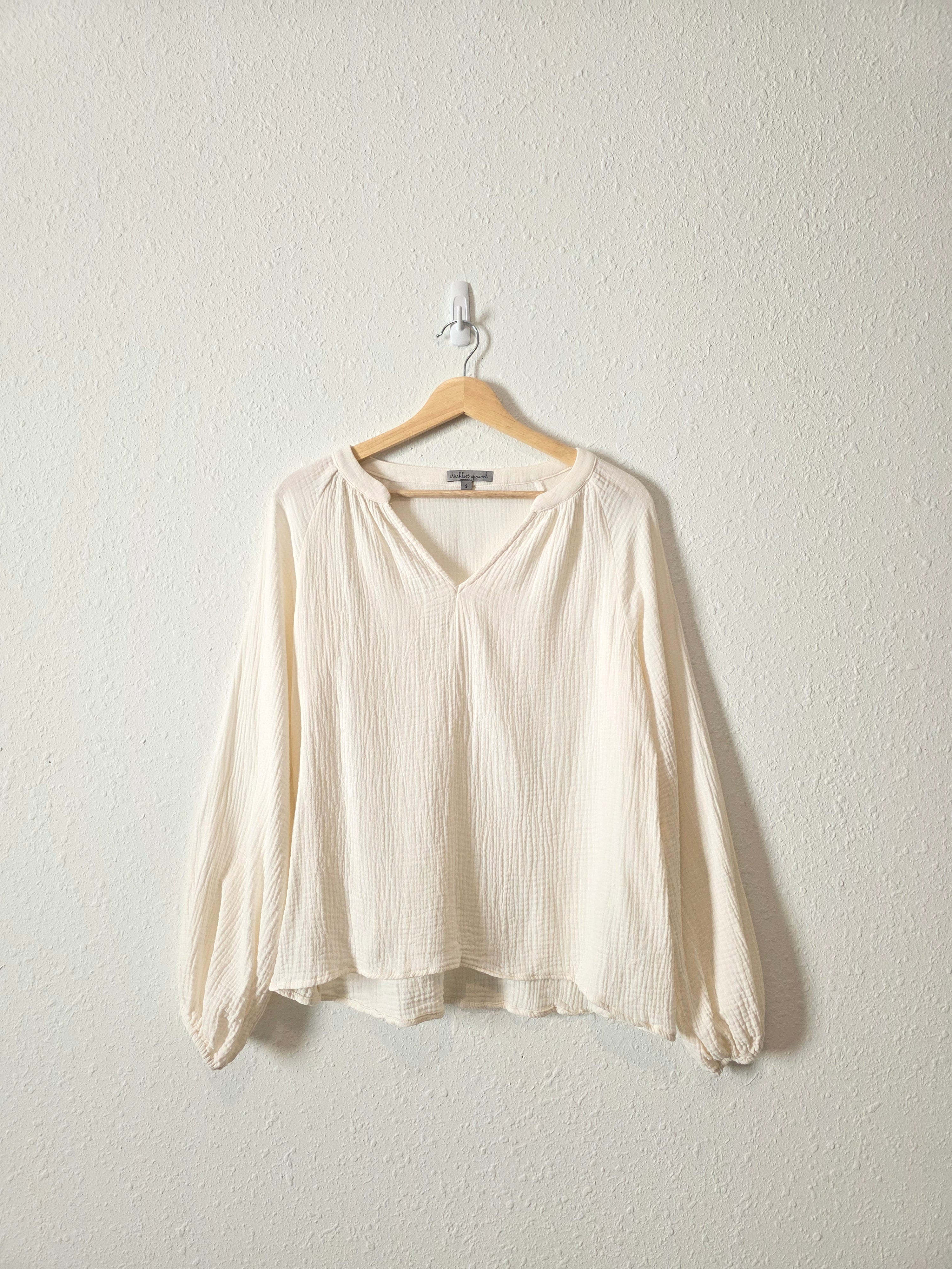 Cream Cotton Gauze Top (S)