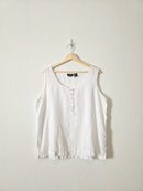 White Linen Henley Tank (XL)