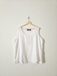 White Linen Henley Tank (XL)