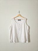 White Linen Henley Tank (XL)