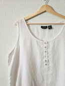 White Linen Henley Tank (XL)