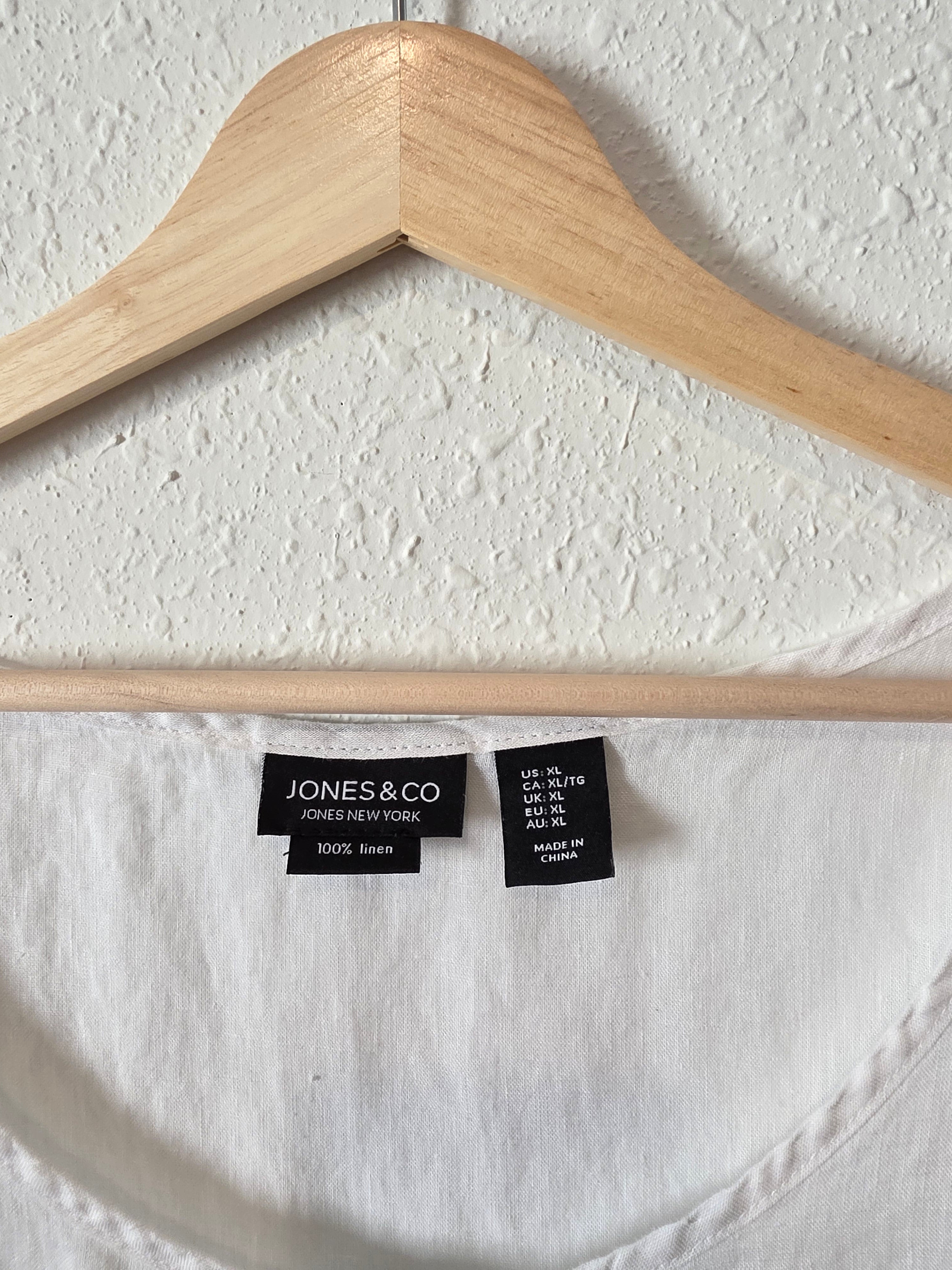 White Linen Henley Tank (XL)