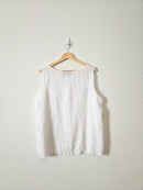 White Linen Henley Tank (XL)