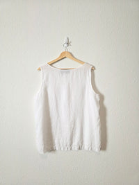 White Linen Henley Tank (XL)