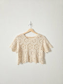 Crochet Knit Cotton Top (XS)
