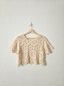 Crochet Knit Cotton Top (XS)