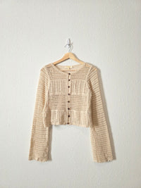 Crochet Cotton Button Up (M)
