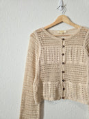 Crochet Cotton Button Up (M)