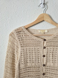 Crochet Cotton Button Up (M)