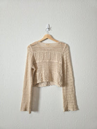 Crochet Cotton Button Up (M)