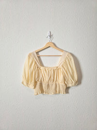 Square Neck Puff Sleeve Blouse (L)