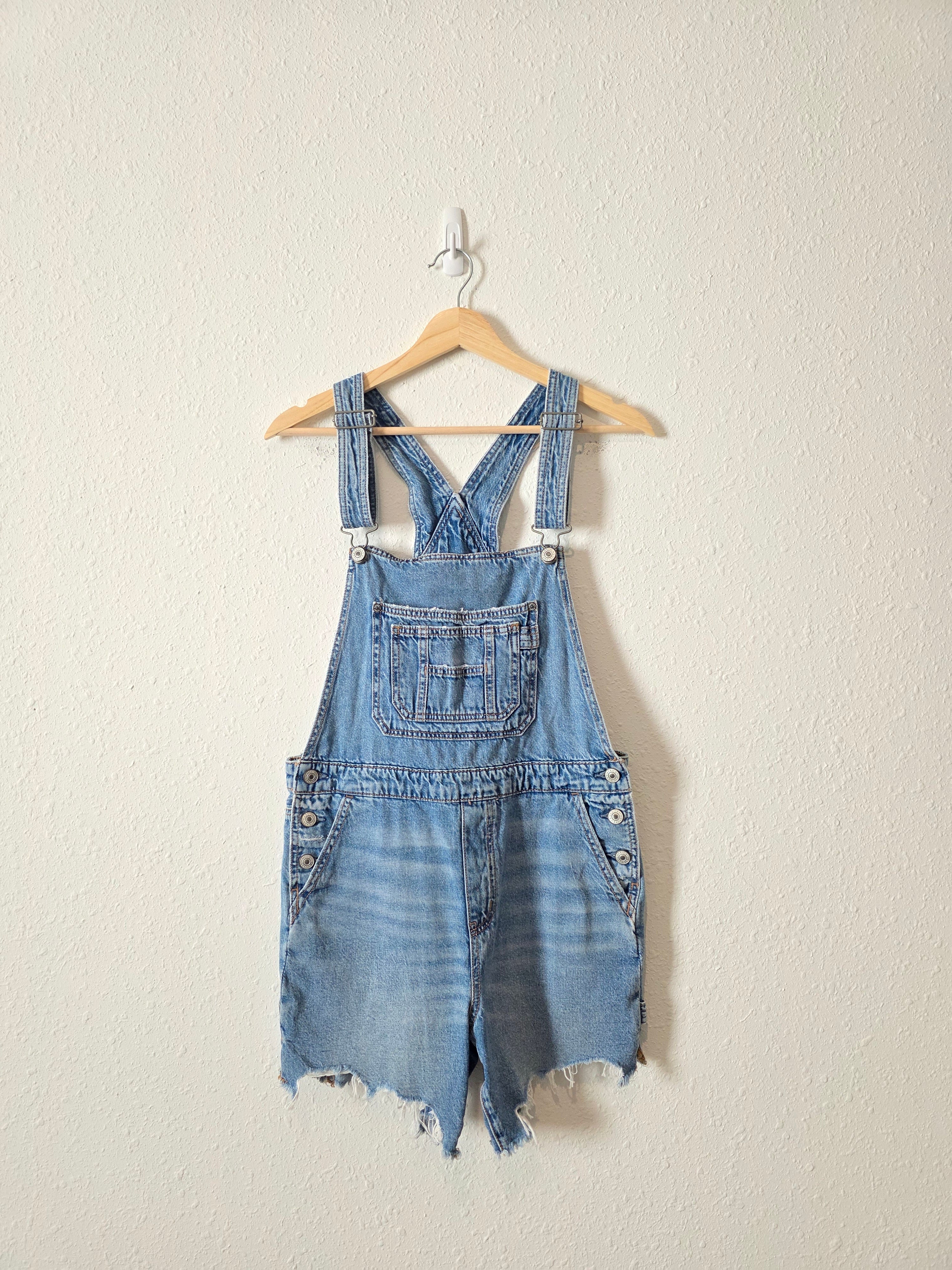 Relaxed Denim Shortalls (XS)