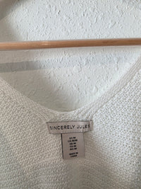 White Button Up Knit Tank (M)