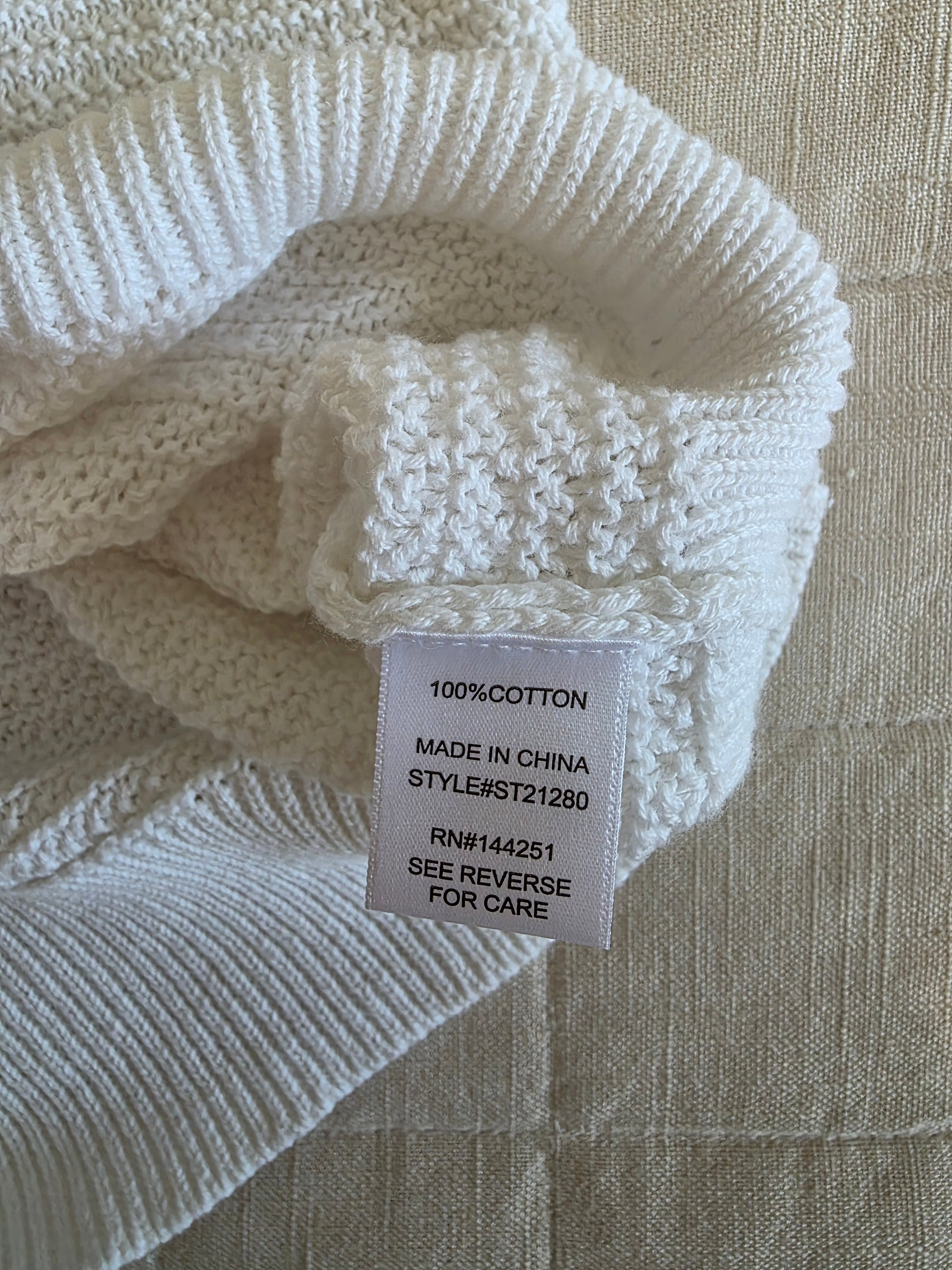 White Button Up Knit Tank (M)