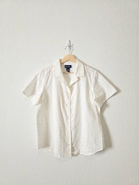 Vintage Floral Embroidered Button Up (L)