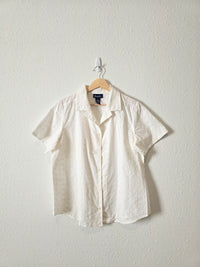 Vintage Floral Embroidered Button Up (L)
