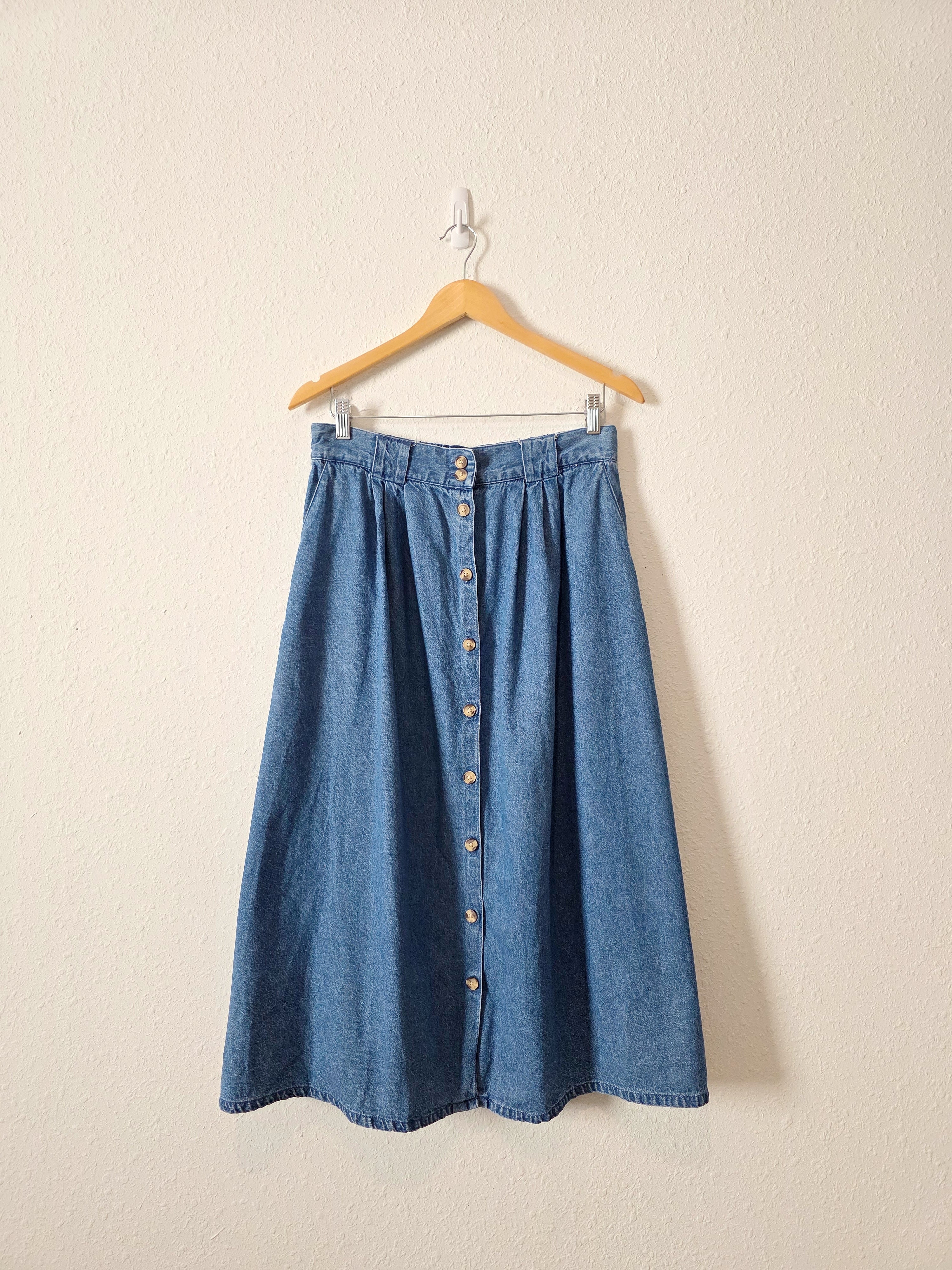 Vintage Denim Midi Skirt (29/30)