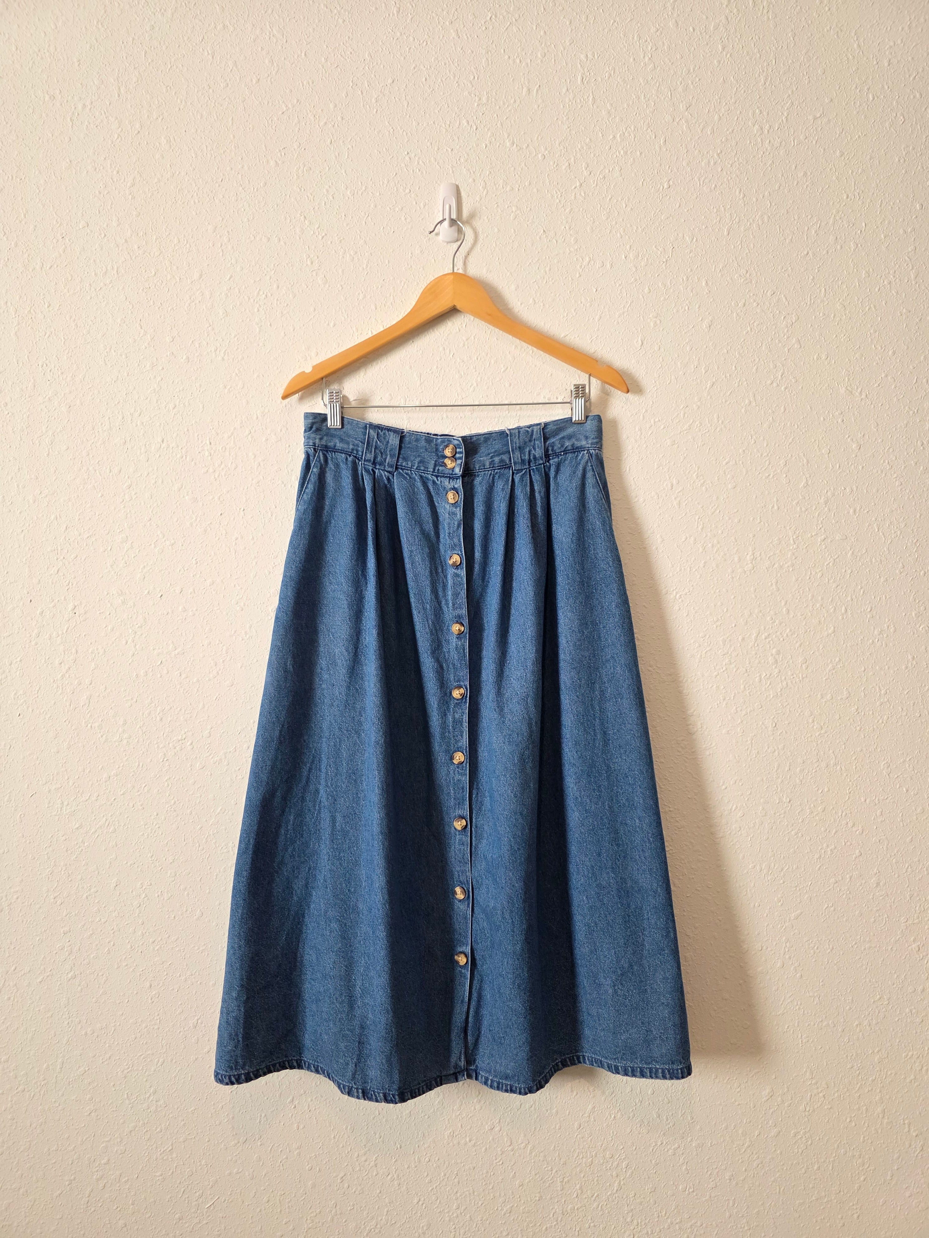 Vintage Denim Midi Skirt (29/30)