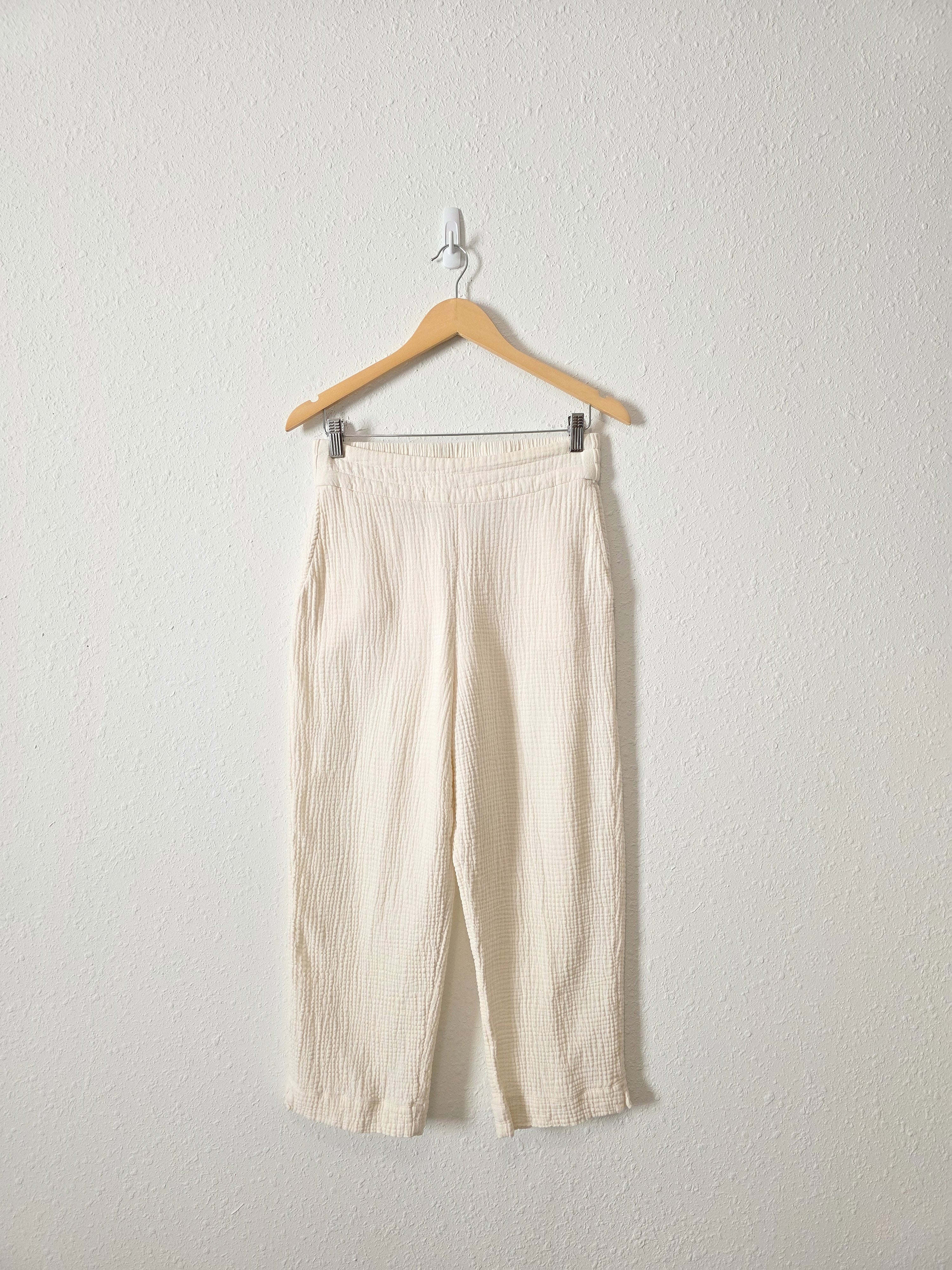 Cream Cotton Gauze Pants (S)