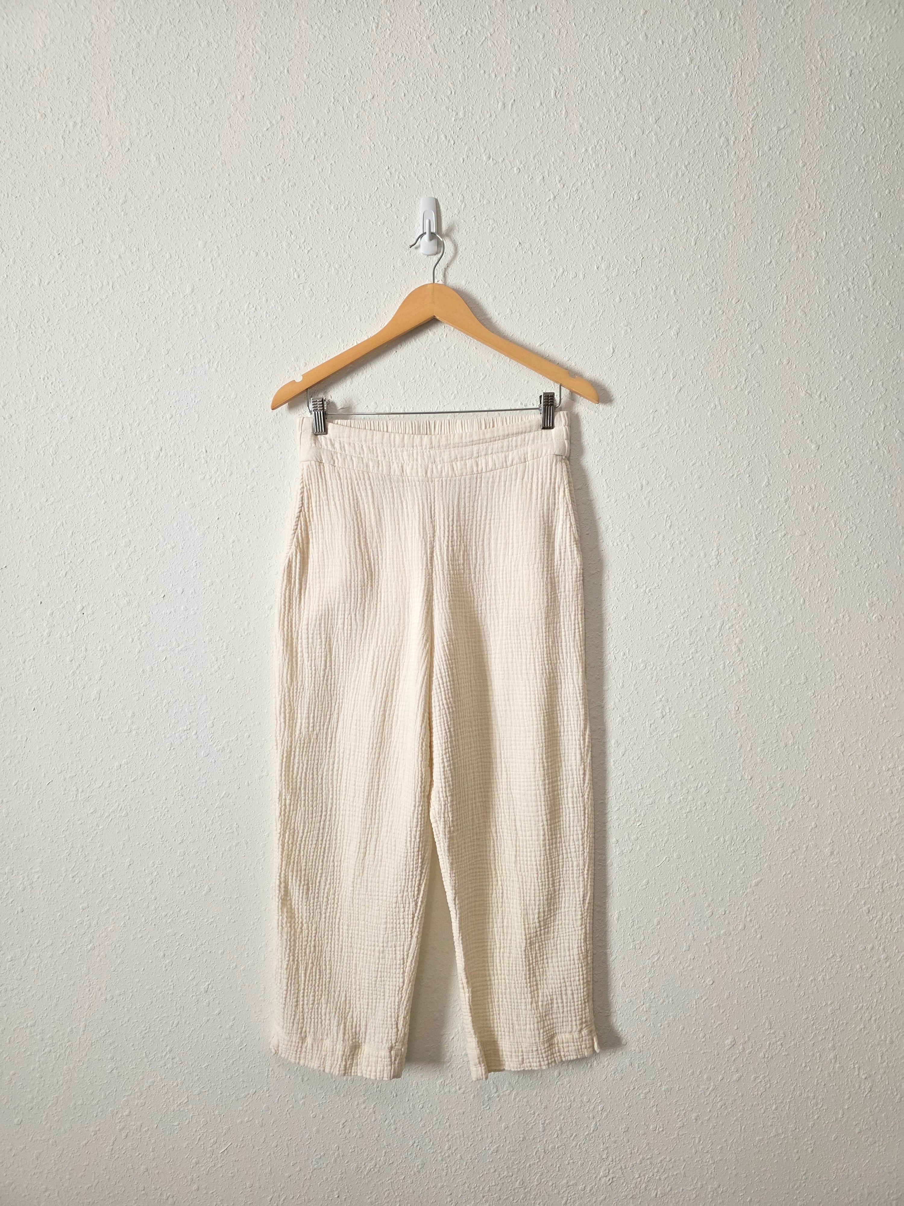 Cream Cotton Gauze Pants (S)