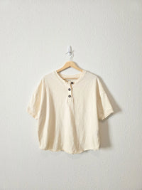 Madewell Cream Henley Tee (M)