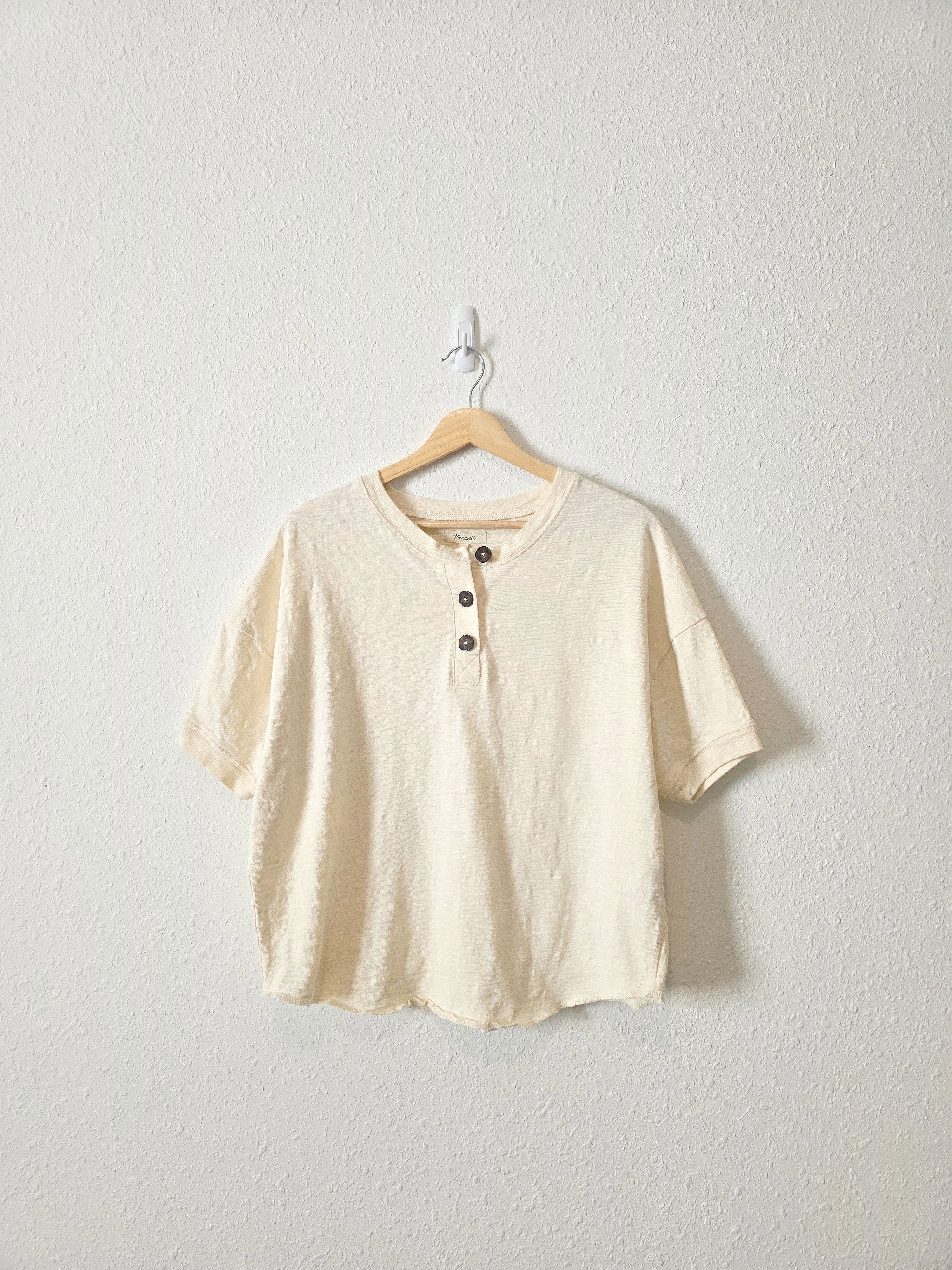 Madewell Cream Henley Tee (M)