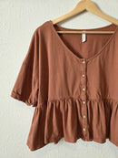 Terracotta Babydoll Top (M/L)