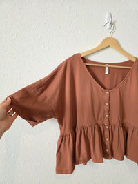 Terracotta Babydoll Top (M/L)