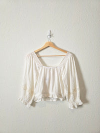 NEW White Floral Eyelet Blouse (S)