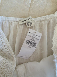 NEW White Floral Eyelet Blouse (S)