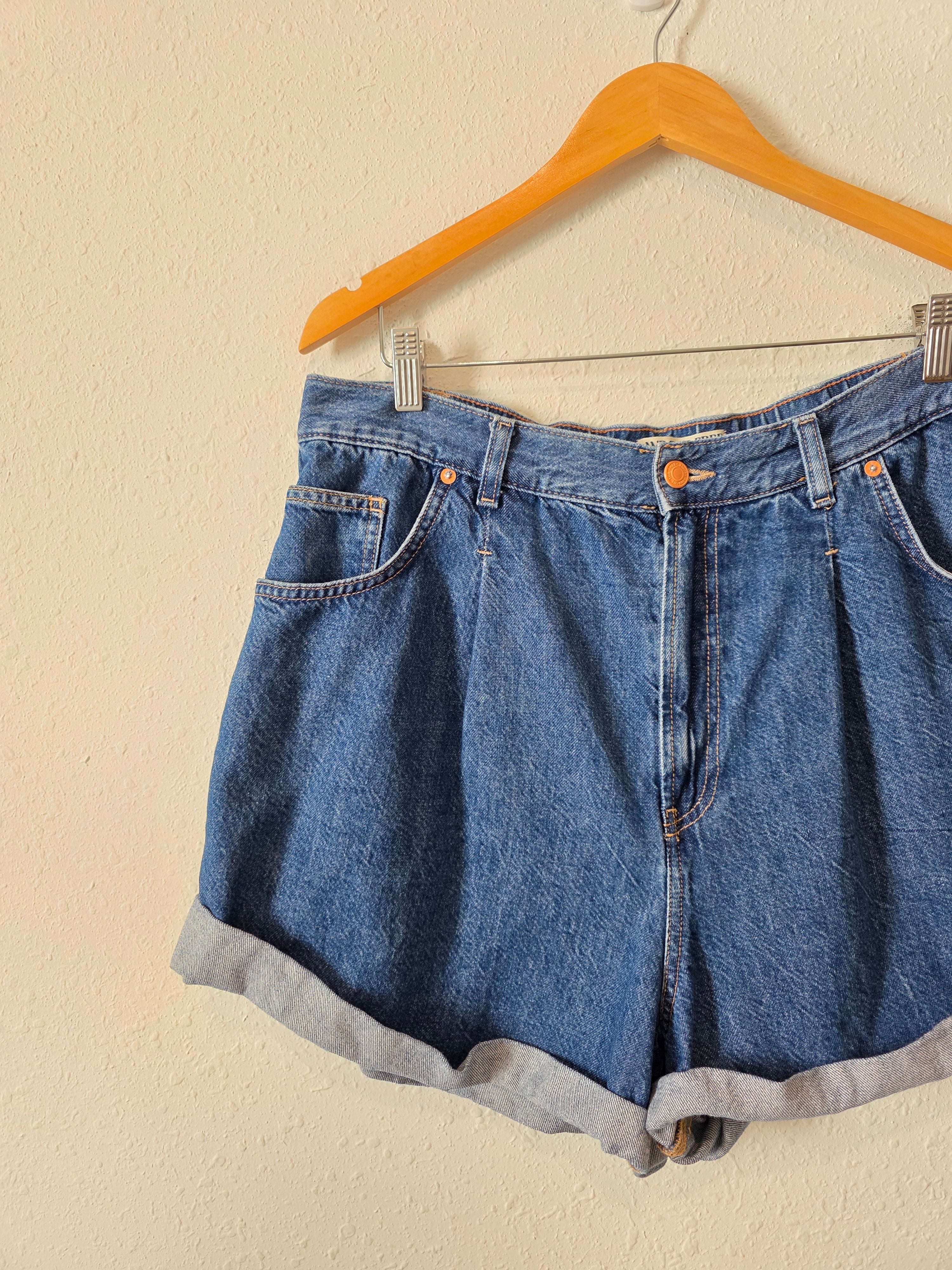 Free People Relaxed Denim Shorts (XL)