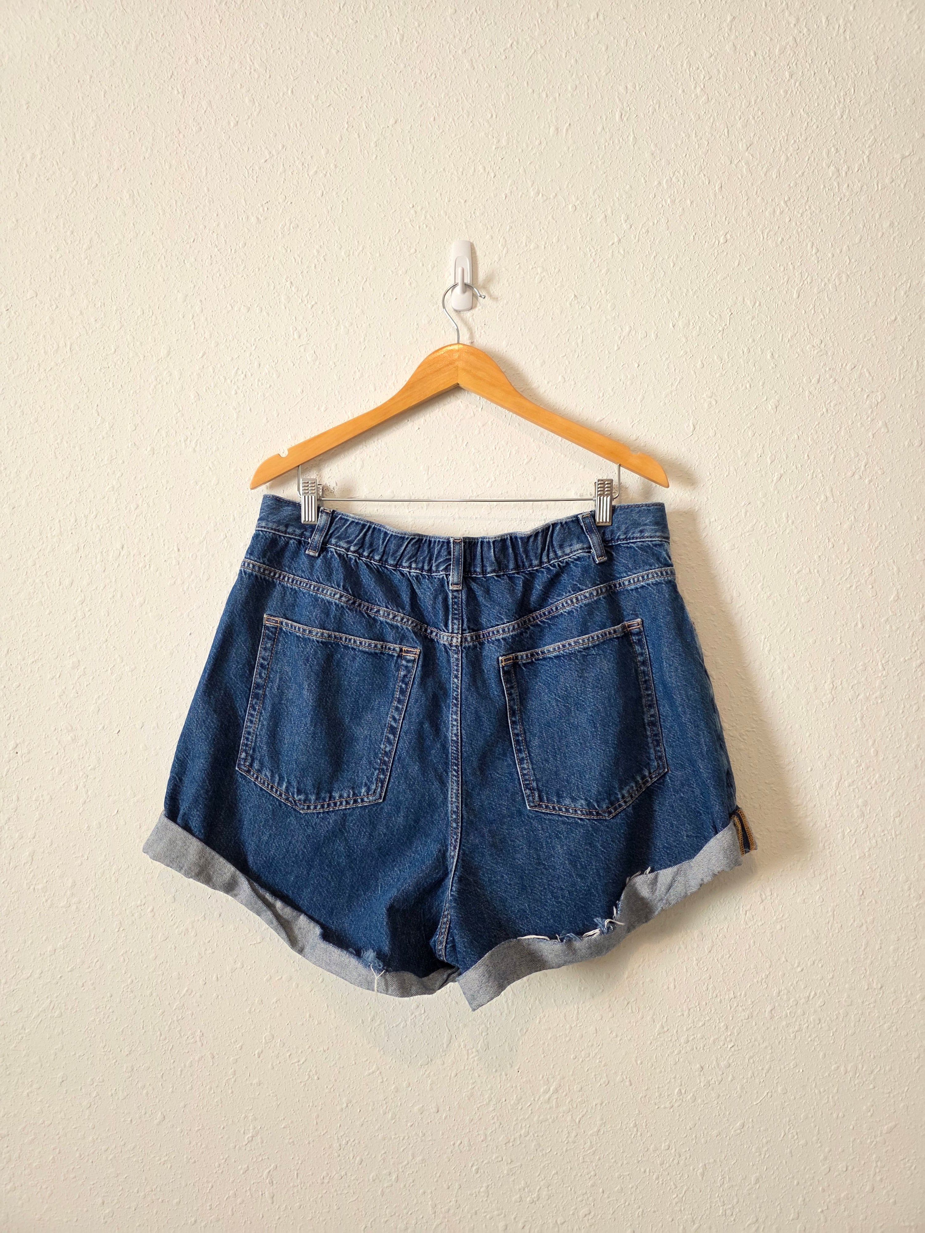 Free People Relaxed Denim Shorts (XL)