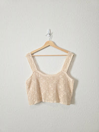 Cropped Crochet Knit Top (M/L)
