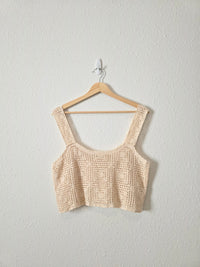 Cropped Crochet Knit Top (M/L)