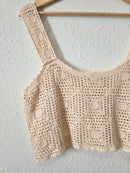 Cropped Crochet Knit Top (M/L)