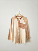 Aerie Colorblock Gauze Button Up (S)
