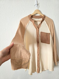 Aerie Colorblock Gauze Button Up (S)