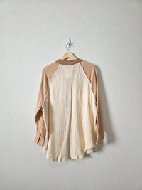Aerie Colorblock Gauze Button Up (S)