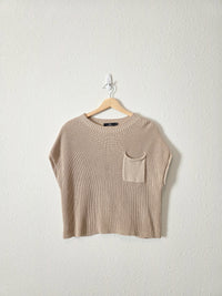 Neutral Cotton Knit Top (M)
